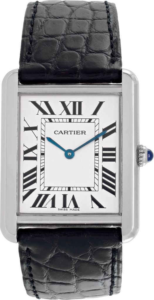 Pre-owned Cartier Tank Solo 2715 Stainless Steel Silver dial