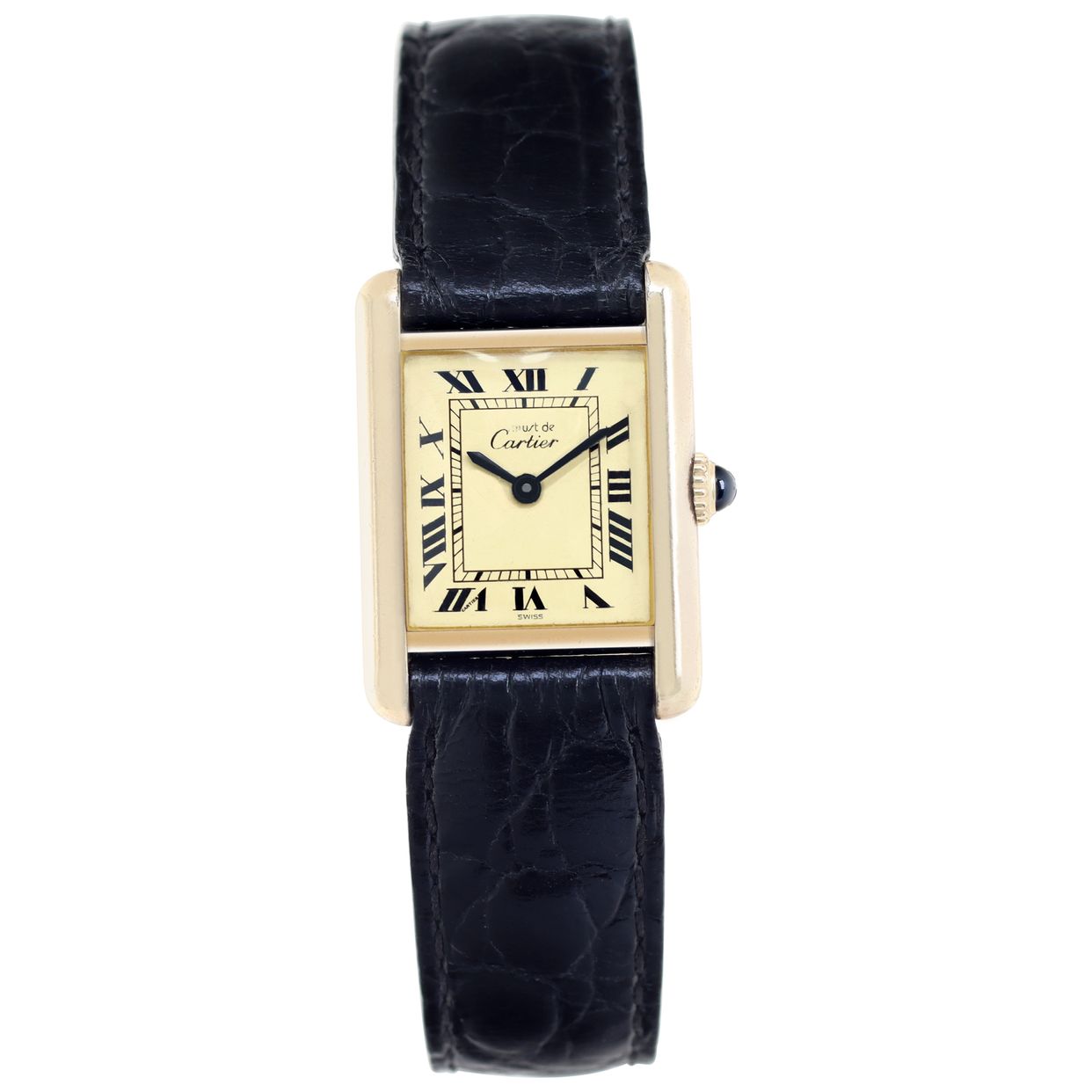 Cartier - Cartier VERMEIL クォーツ 時計 ブラックの通販 by