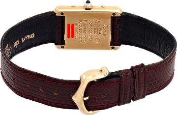 Cartier Tank Vermeil 3 66001 Gold Plate Bordeaux dial 21mm Quartz watch