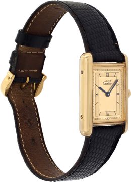Cartier Tank Vermail on a leather strap