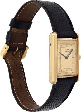 Cartier Tank Vermail on a leather strap