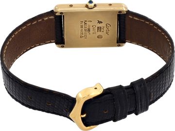Cartier Tank Vermail on a leather strap