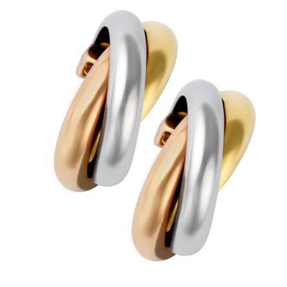 洗練ジュエリー【Cartier】Trinity earrings WG YG PG Cartier Trinity Earrings Clip-on 18K YG WG PG 750 90274541