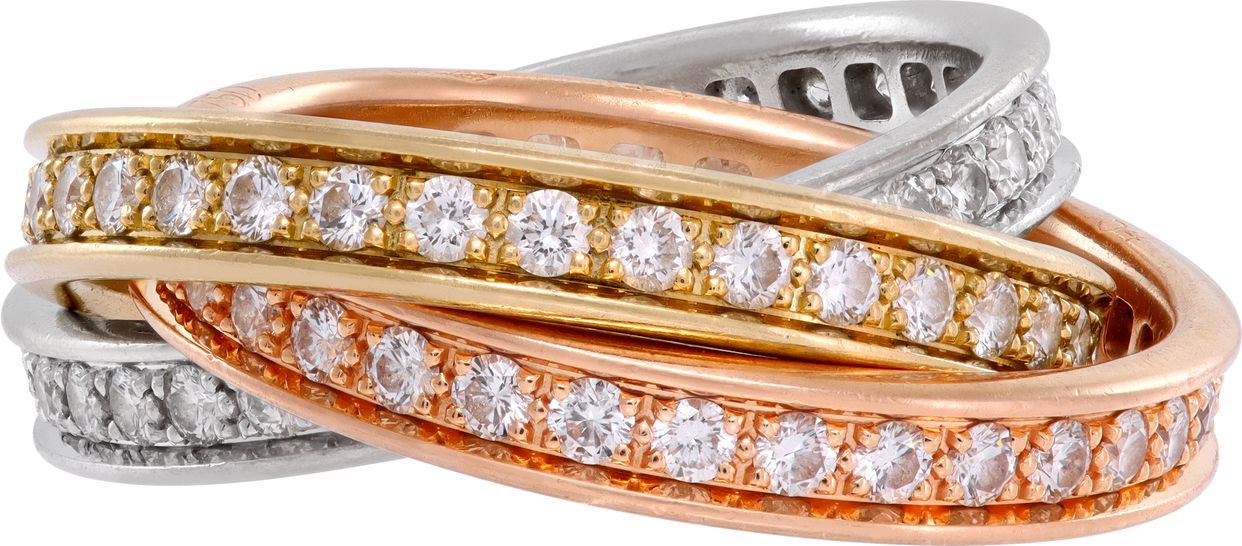 Cartier トリニティ ダイヤモンド5石　TRINITY 5DIAMONDS CRB4236400 - Trinity ring, classic model, 5 diamonds - White