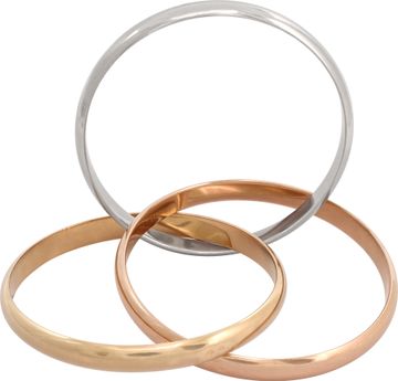 Cartier Trinity Rolling Tricolor gold bangle bracelet In 18k yellow, rose and white gold