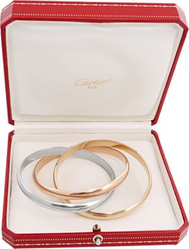 Cartier Trinity Rolling Tricolor gold bangle bracelet In 18k yellow, rose and white gold