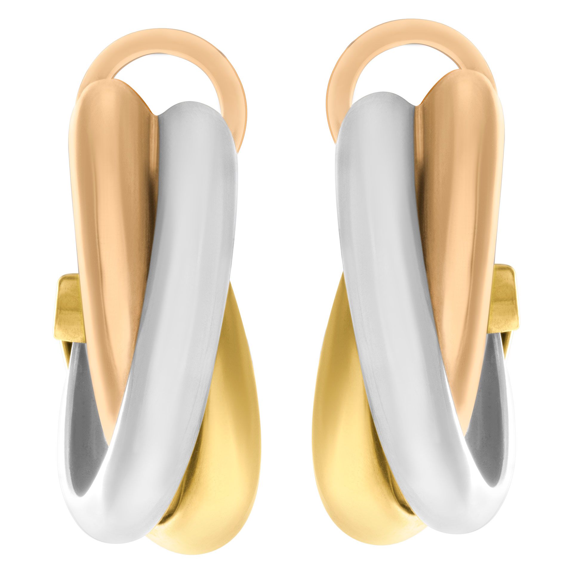【Cartier】Trinity Earrings White GoldPink Yellow カルティエ Cartier Trinity Earrings White gold Yellow gold Pink gold