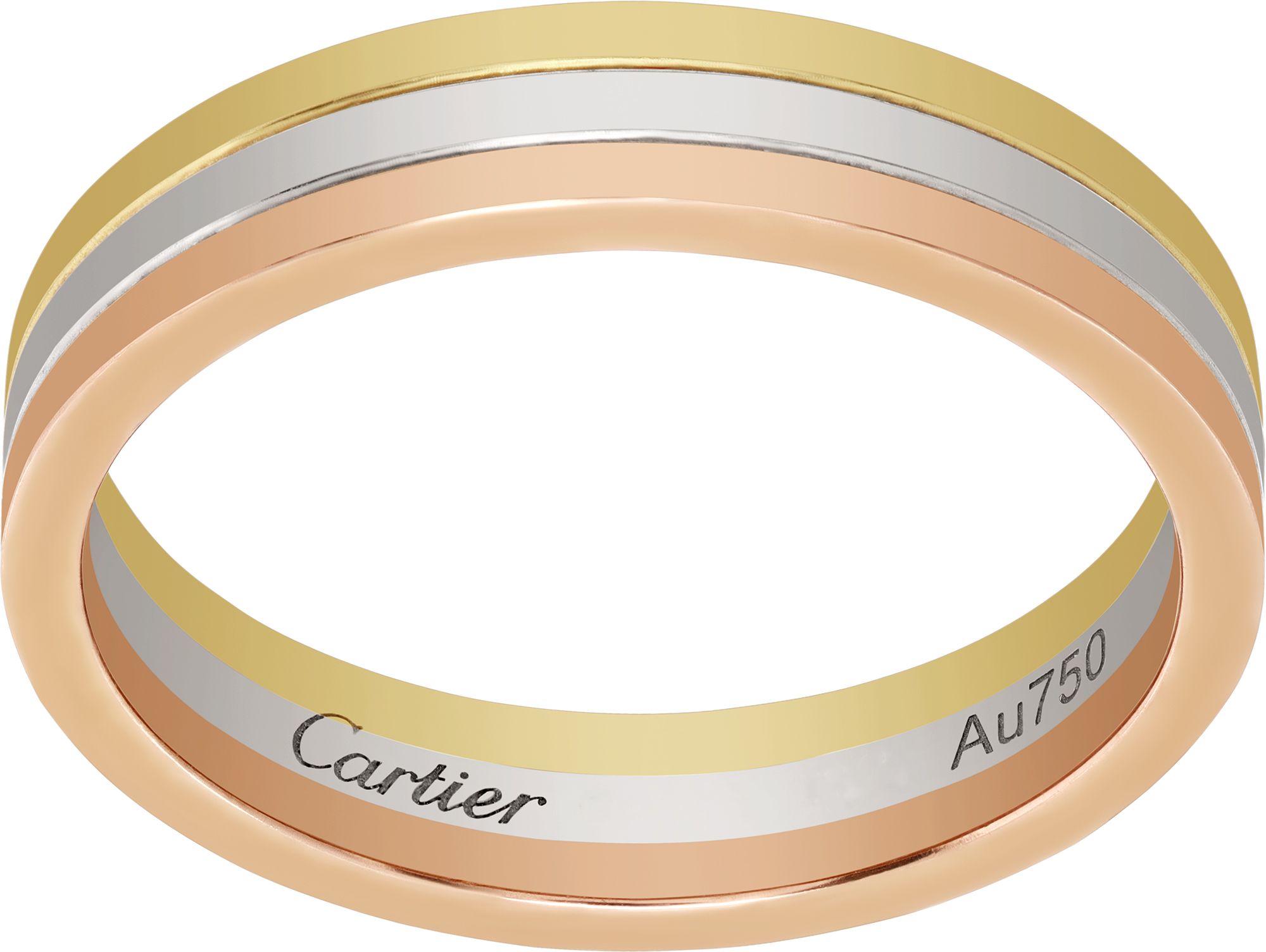 【Cartier】VendomeLouis Cartierring WhiteGold YellowGoldRose CRB4052100 - Vendôme Louis Cartier Wedding Band - White gold