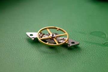 Mechanical watch photographed during workshop timing inspection