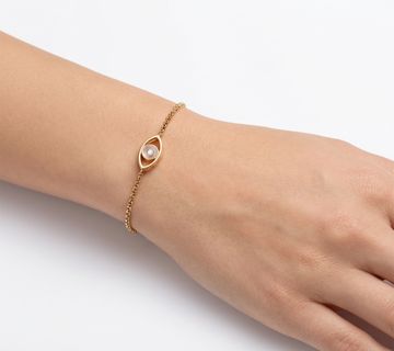 Chopard evil eye bracelet in 18k rose gold with a diamond