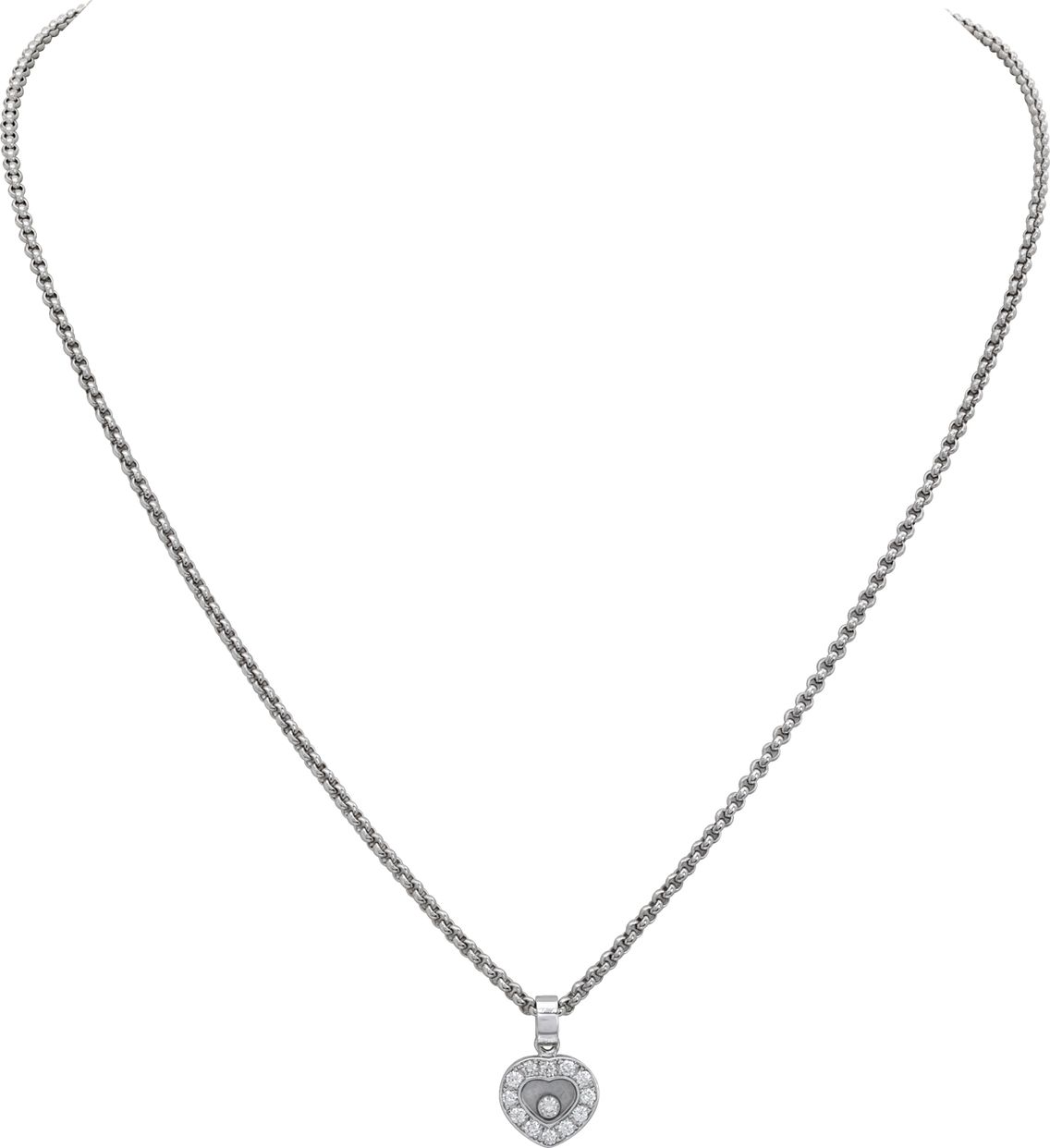 a♡ Chopard Happy Diamond heart pendant in 18k white gold | Gray & Sons