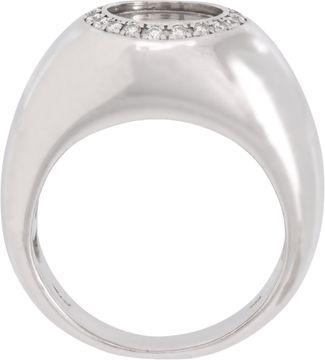 Chopard Happy Diamond Icon Ring 18k White Gold With 3 Floating Diamonds And A Diamond Bezel