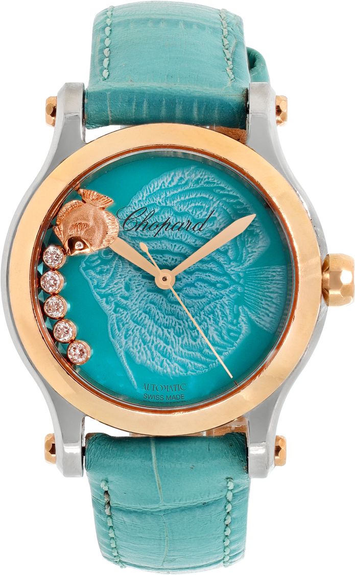 Pre-owned Chopard Happy Fish 8578 18k & steel 36mm auto | Gray & Sons