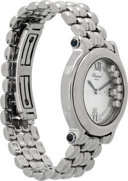 Chopard Happy sports in stainless steel with 7 floating diamonds
