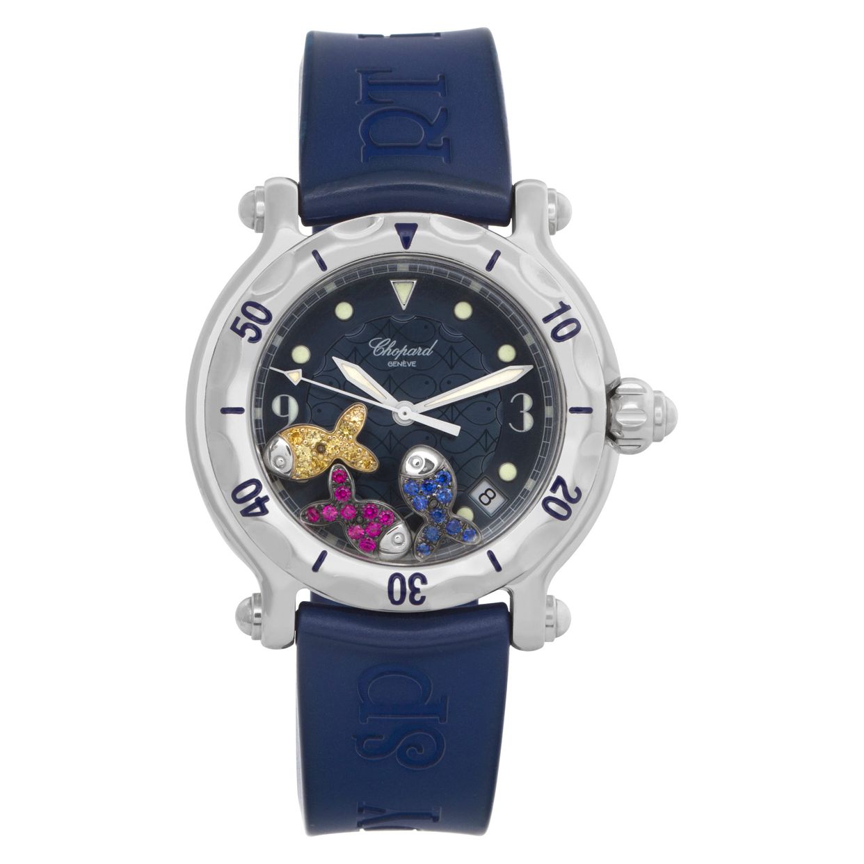 Pre-owned Chopard Happy Sport 288347 Stainless Steel Blue