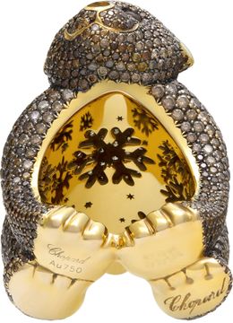 Chopard High Jewelry Diamond Bear Ring. 18K & Natural Chocolate & Champagne Diamonds