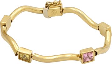 Citrine, Topaz. Sapphire, Amethyst bracelet in 18k Yellow Gold Citrine, Topaz. Sapphire, Amethyst bracelet in 18k Yellow Gold Bracelet Collection