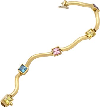 Citrine, Topaz. Sapphire, Amethyst bracelet in 18k Yellow Gold