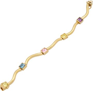 Citrine, Topaz. Sapphire, Amethyst bracelet in 18k Yellow Gold