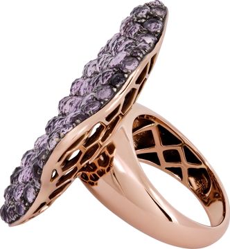 Clover/Cloud shaped ring in 18k rose gold