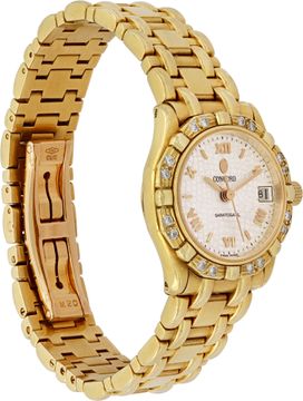 Concord Saratoga 975941 18k Yellow Gold Pearl White dial 22mm Quartz watch