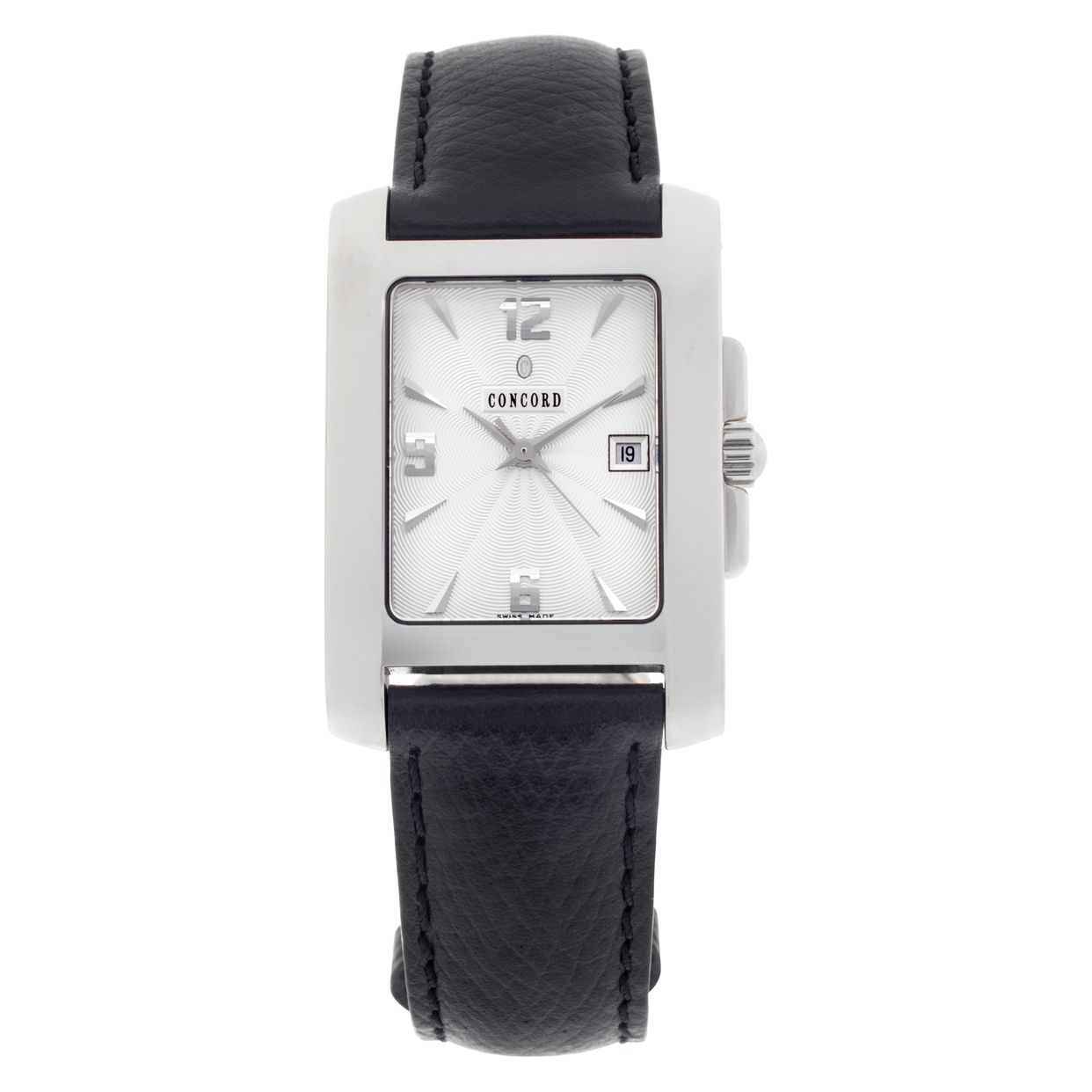 【破格】CONCORD SPORTIVO腕時計スクエア四角クォーツお洒落 Pre-owned Concord Sportivo 14.36.622.1 stainless steel 28.5mm