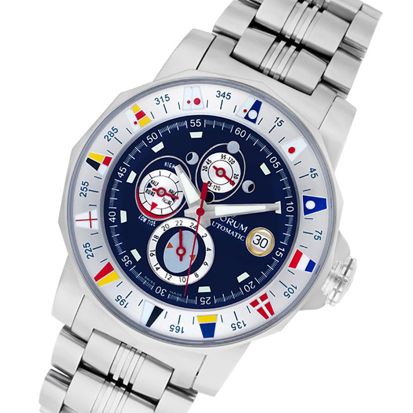 Pre-owned Corum Admirals cup 44 tides 798221 stainless steel