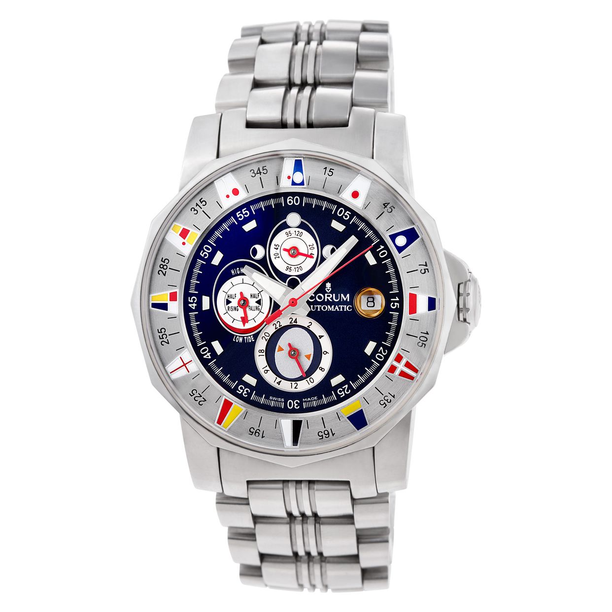 Used Corum Admirals cup 44 tides 977.6301.20 stainless steel