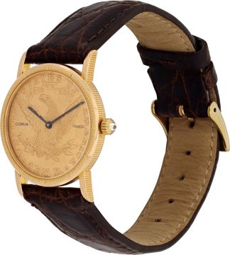Corum $10 Coin 18k Gold dial 28mm Quartz watch