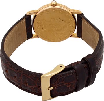 Corum $10 Coin 18k Gold dial 28mm Quartz watch
