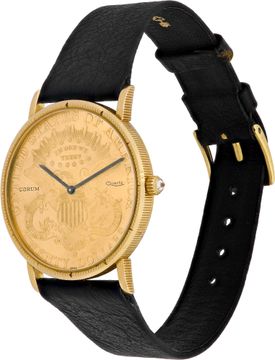 Corum $20 gold piece 1891 18k Yellow Gold 18k Gold dial 35mm Quartz watch