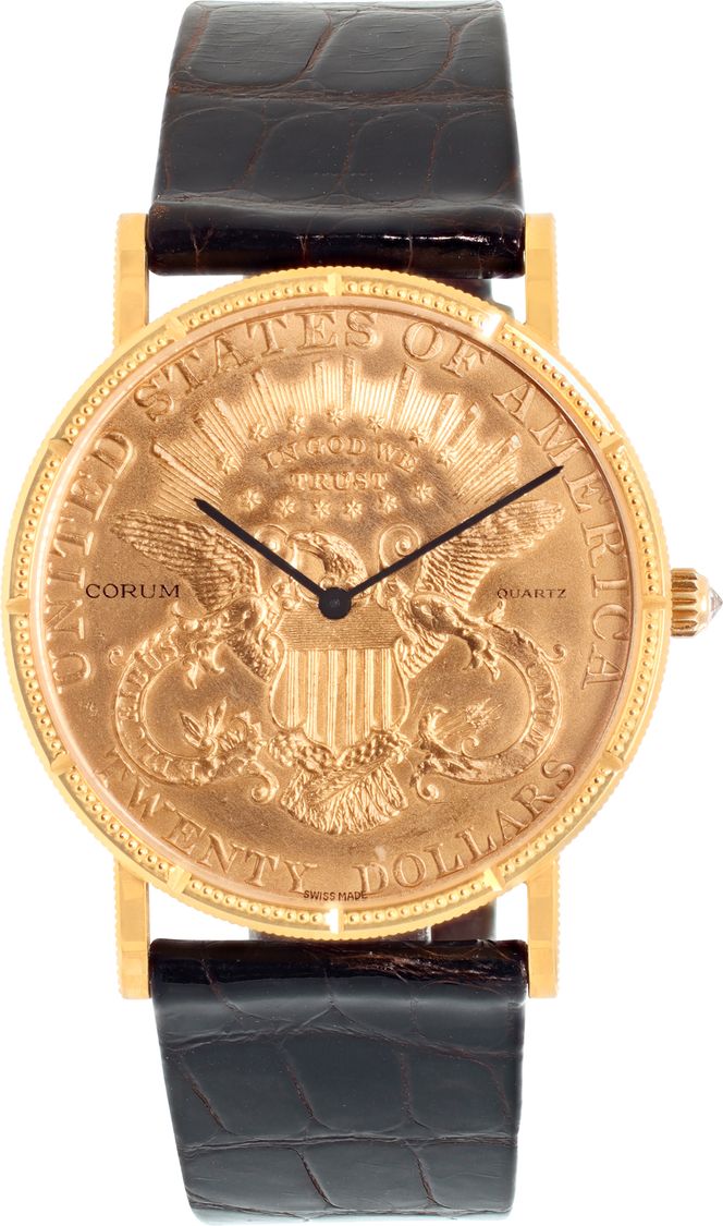 Pre-owned Corum $20 gold piece 4414556 18k 35mm Quartz | Gray & Sons