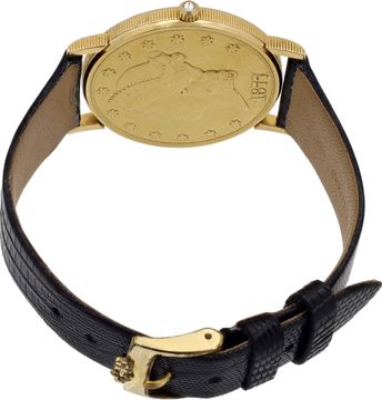Corum $20 gold piece 18k Yellow Gold 18k Gold dial 35mm Quartz watch