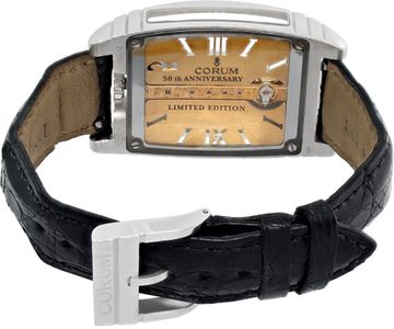 Corum Golden Bridge 113.560.70 in Platinum w/ Gold dial 50mm Manual watch