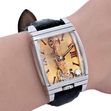 Corum Golden Bridge 113.560.70 in Platinum w/ Gold dial 50mm Manual watch