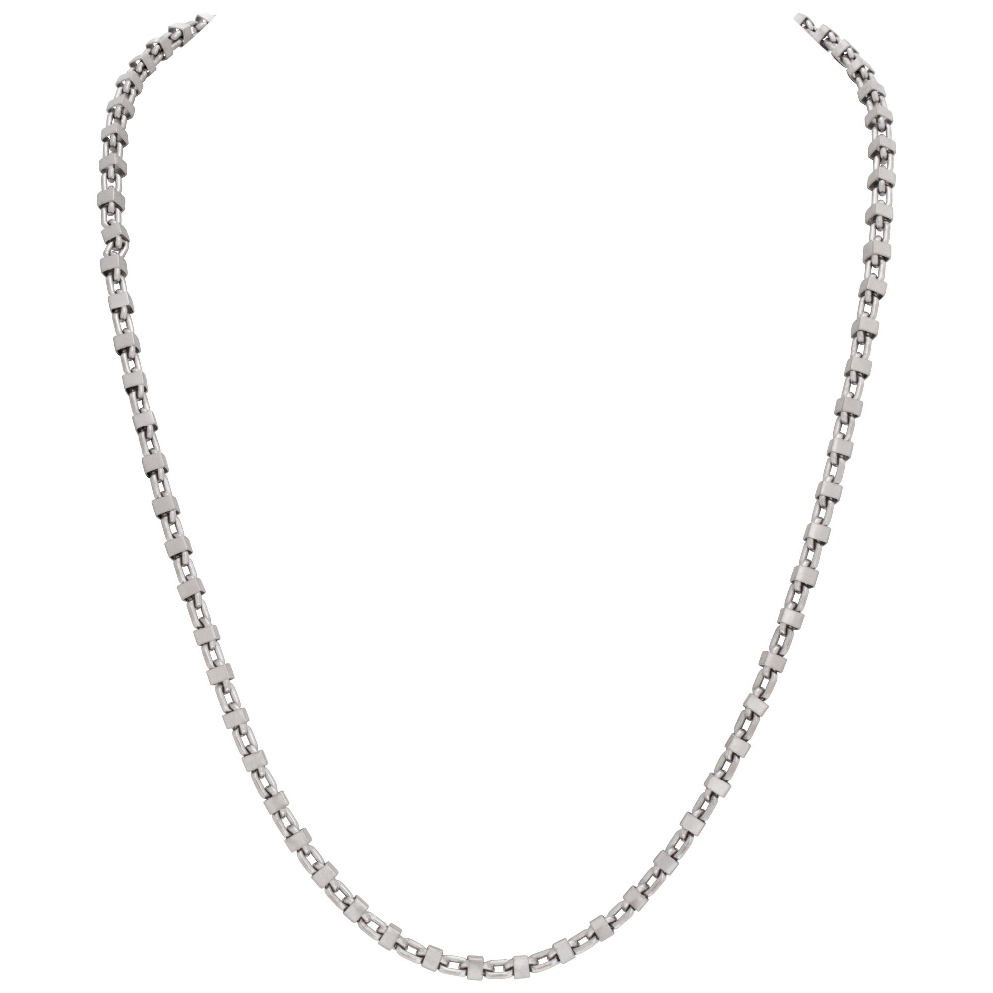 Cube Link 18k White Gold Chain Necklace | Gray & Sons Jewelers