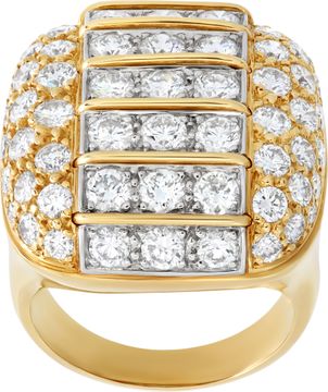 Cushion diamond cocktail ring in 18k with over 5.00 carats round cut brilliant diamonds: G-H color, VVS-VS clarity. Size 6. Cushion diamond cocktail ring in 18k with over 5.00 carats round cut brilliant diamonds: G-H color, VVS-VS clarity. Size 6.