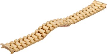 Custom 18k yellow gold bracelet (20mm x 16 mm) with a 18K Deployant buckle. Watch Band Collection