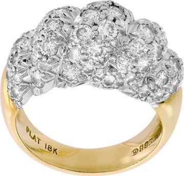 David Webb diamond ring in 18k yellow gold and platinum Ring Collection
