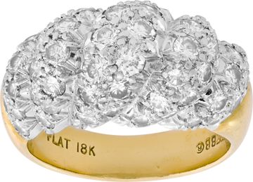 David Webb diamond ring in 18k yellow gold and platinum
