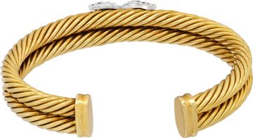 David Yurman  14k gold with diamond X cable bracelet