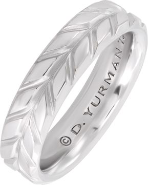 David Yurman 18k white gold chevron link