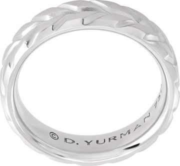 David Yurman 18k white gold chevron link