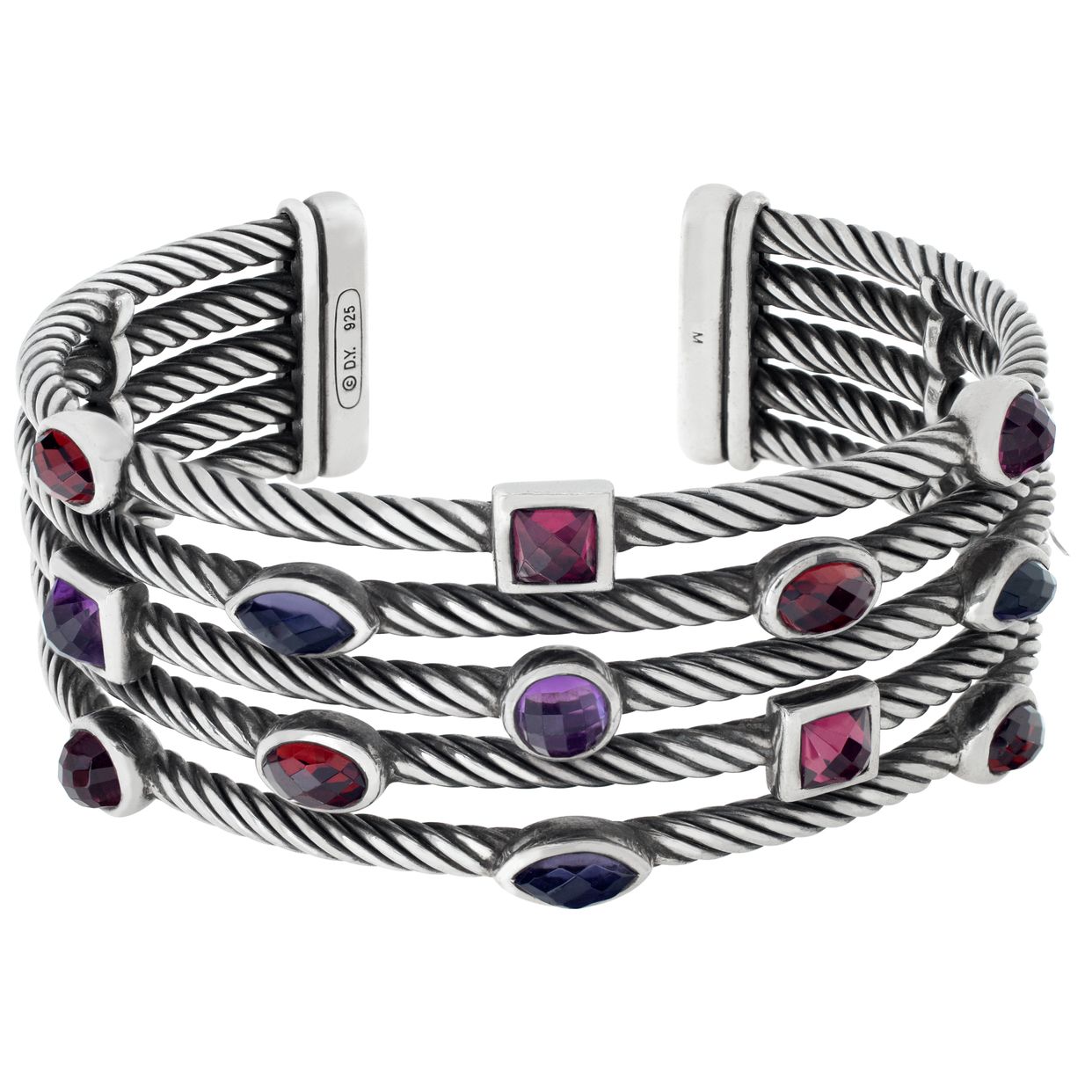David Yurman 5 row confetti bangle in sterling silver | Gray 