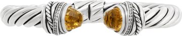 David Yurman 7mm sterling silver with pave diamonds and citrine