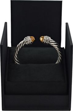 David Yurman 7mm sterling silver with pave diamonds and citrine