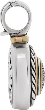 David Yurman Albion collection Pendant in 18k yellow gold and sterling silber with center pave diamonds.