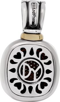 David Yurman Albion collection Pendant in 18k yellow gold and sterling silber with center pave diamonds.