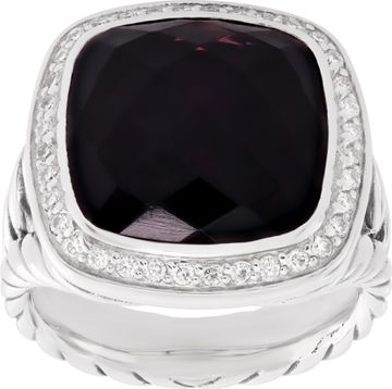 David Yurman Albion onyx ring with diamond accents in sterling silver David Yurman Albion onyx ring with diamond accents in sterling silver