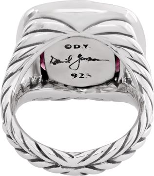 David Yurman Albion onyx ring with diamond accents in sterling silver